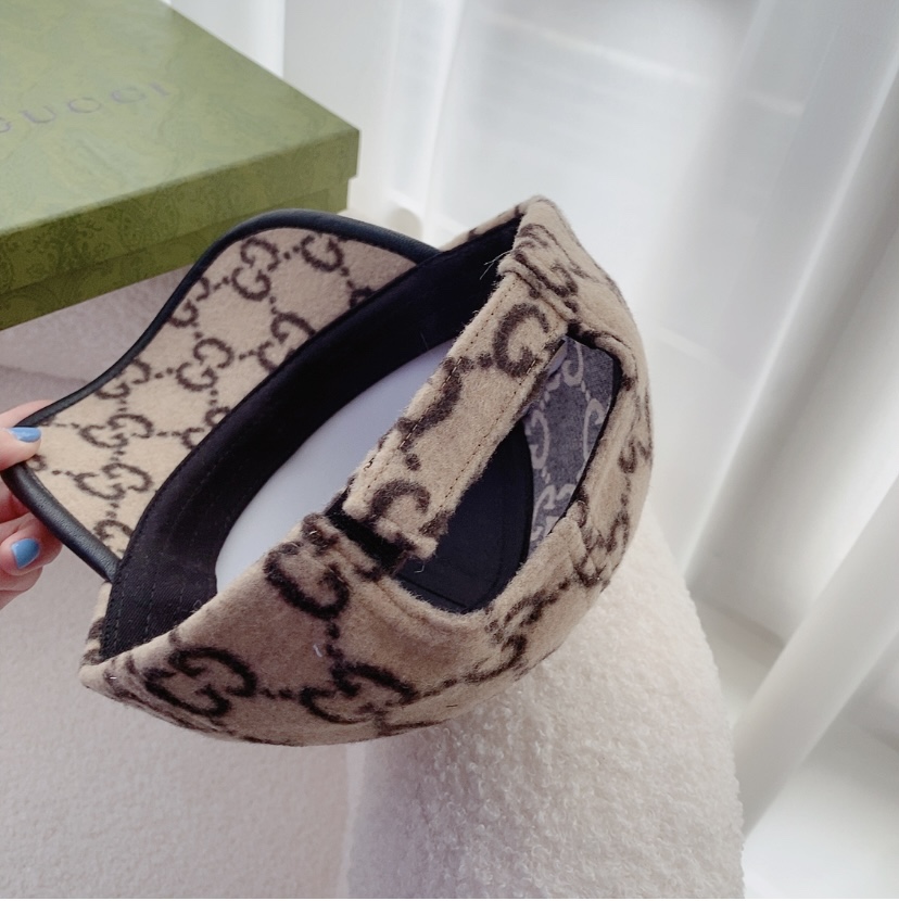 Gucci古奇22年新款毛呢鸭舌帽