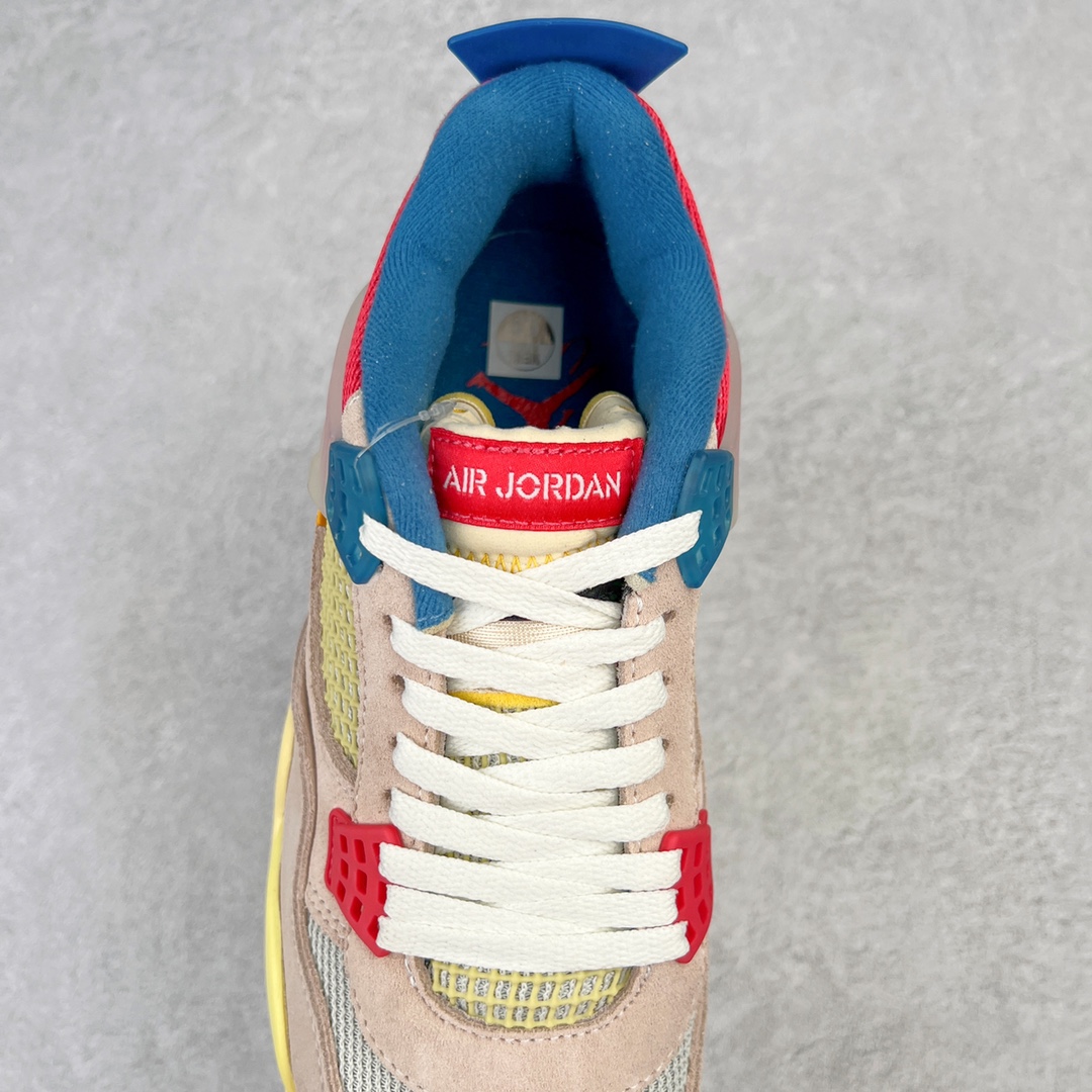 图片[5]-＃K版纯原 Union LA x Air Jordan AJ4 Retro SP\\\”Off Noir\\\” UN联名粉红蓝 DC9533-800 全新升级改良 原鞋原楦原纸板同源开发 完美呈现乔4的版型 内侧正确双色网格 还原细节 原厂皮料 正确气垫颜色 正确网格工艺 正确拉帮工艺 全鞋原装材料制作 原档案原模具打造 支持全方位与正品对比 尺码：40 40.5 41 42 42.5 43 44 44.5 45 46 47.5-选品中心