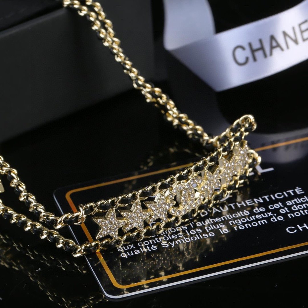 小香Chanel新款小羊皮项链颈链专柜同步上新双C精工打造原版一致黄铜材质