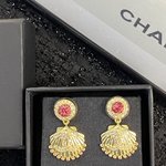 Chanel Jewelry Earring Gold Red
