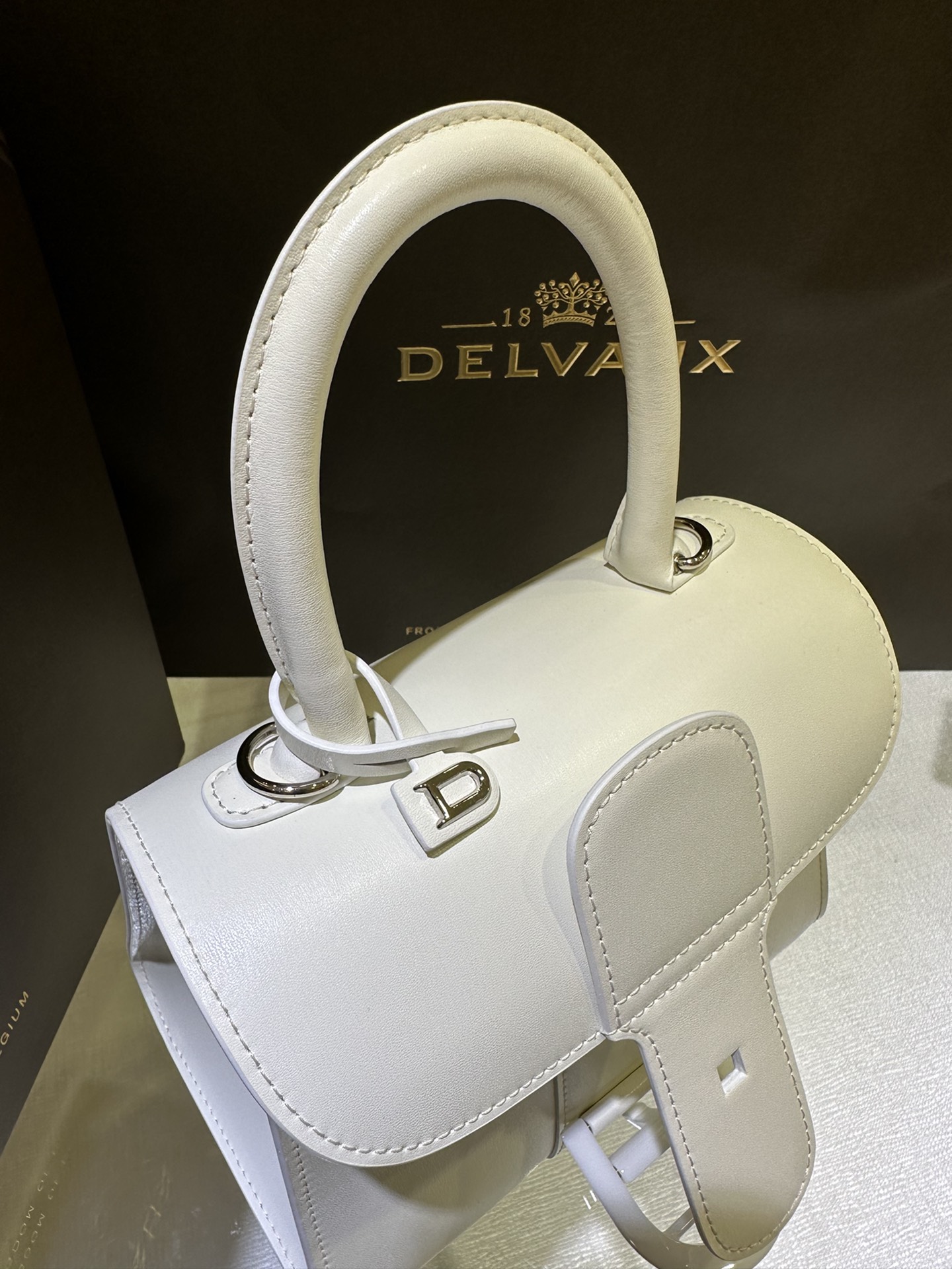 德尔沃box白雪公主比利时皇家御用品牌顶级原单Delvaux新版双环brillantbox皮现货️小羊皮