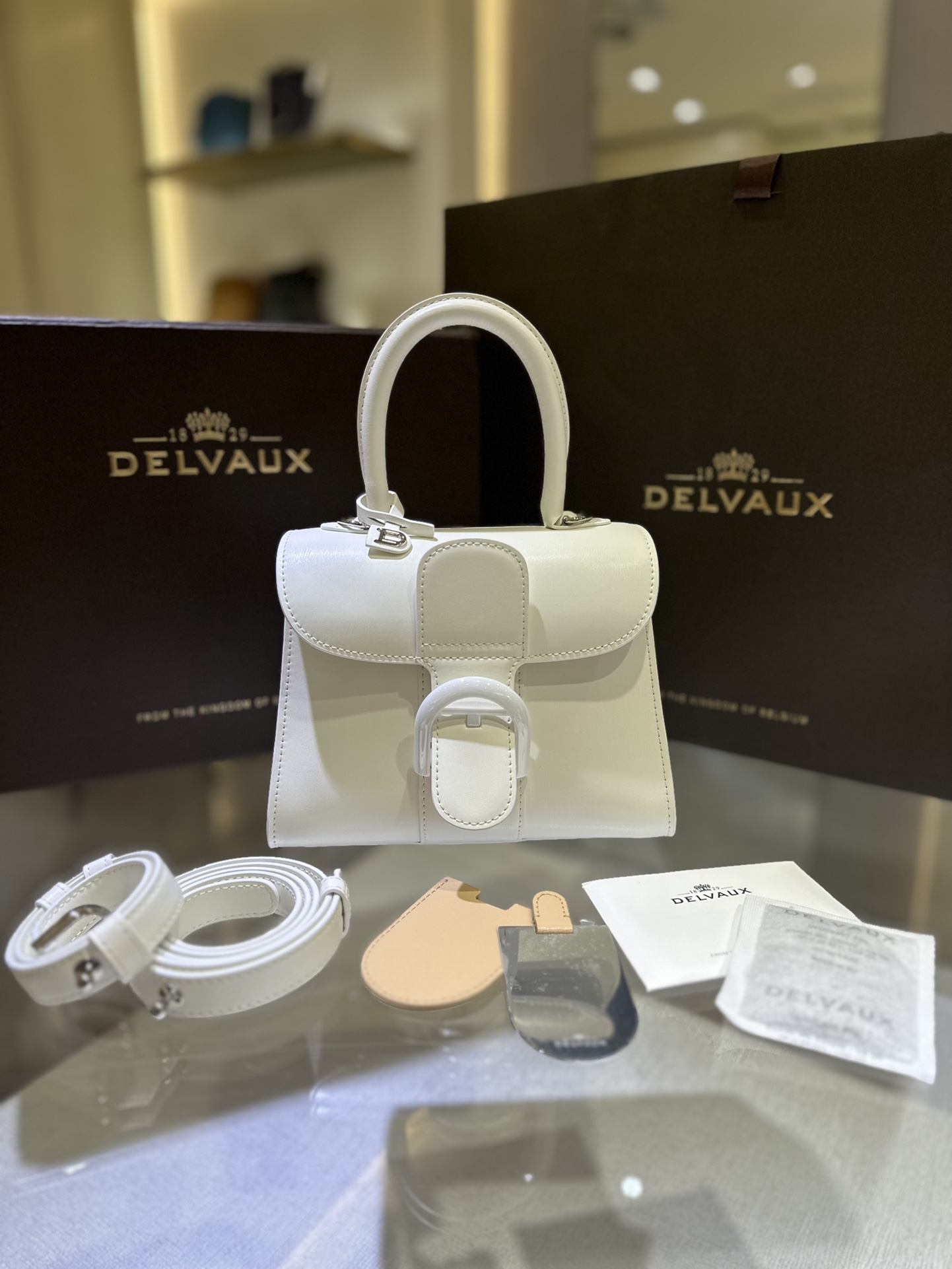 德尔沃box白雪公主比利时皇家御用品牌顶级原单Delvaux新版双环brillantbox皮现货️小羊皮