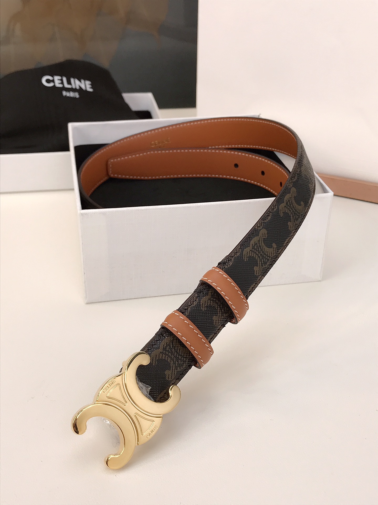 [Celine Belts]Celine Italian original leather size 2.5 CM high-quality furnace