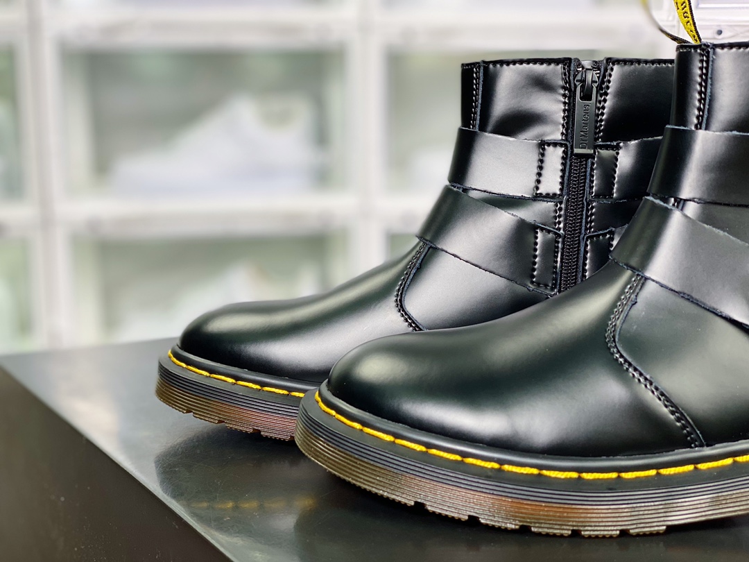 200 Dr. Martens Blake Boots Leather Strap Zip搭扣侧拉链高帮英伦骑士R11822206