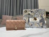 Dior Clutches & Pouch Bags Pink Sheepskin Lady Chains