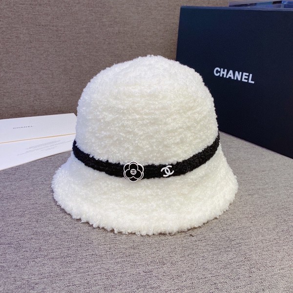 Perfect Quality Chanel Hats Bucket Hat Black Khaki White Lambswool Fall/Winter Collection