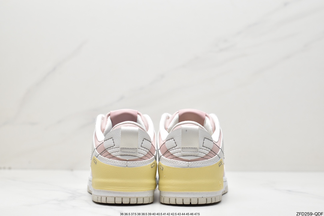 280 Nike Wmns Dunk Low Disrupt 2”Pink Oxford”轻量扣篮破坏二代系列“浅粉白黄解构” DV4024-001