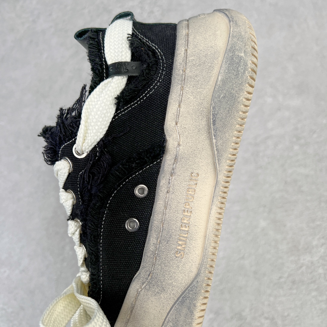 图片[7]-＃开春福利 SMILEREPUBLIC檀健次同款经典新款起司猫低帮开口笑厚底帆布鞋 新晋街头鞋履品牌SMILEREPUBLIC Canvas 系列 以 SMILE 为灵感来源 捕捉潮流 主打柔软的帆布设计 有裁切的羊毛流苏与独特编织技艺 超软水染牛皮内里 注塑成型鞋垫 4cm厘米外增高效果橡胶鞋底 尺码：35 36 37 38 39 40 41 42 43 44-选品中心