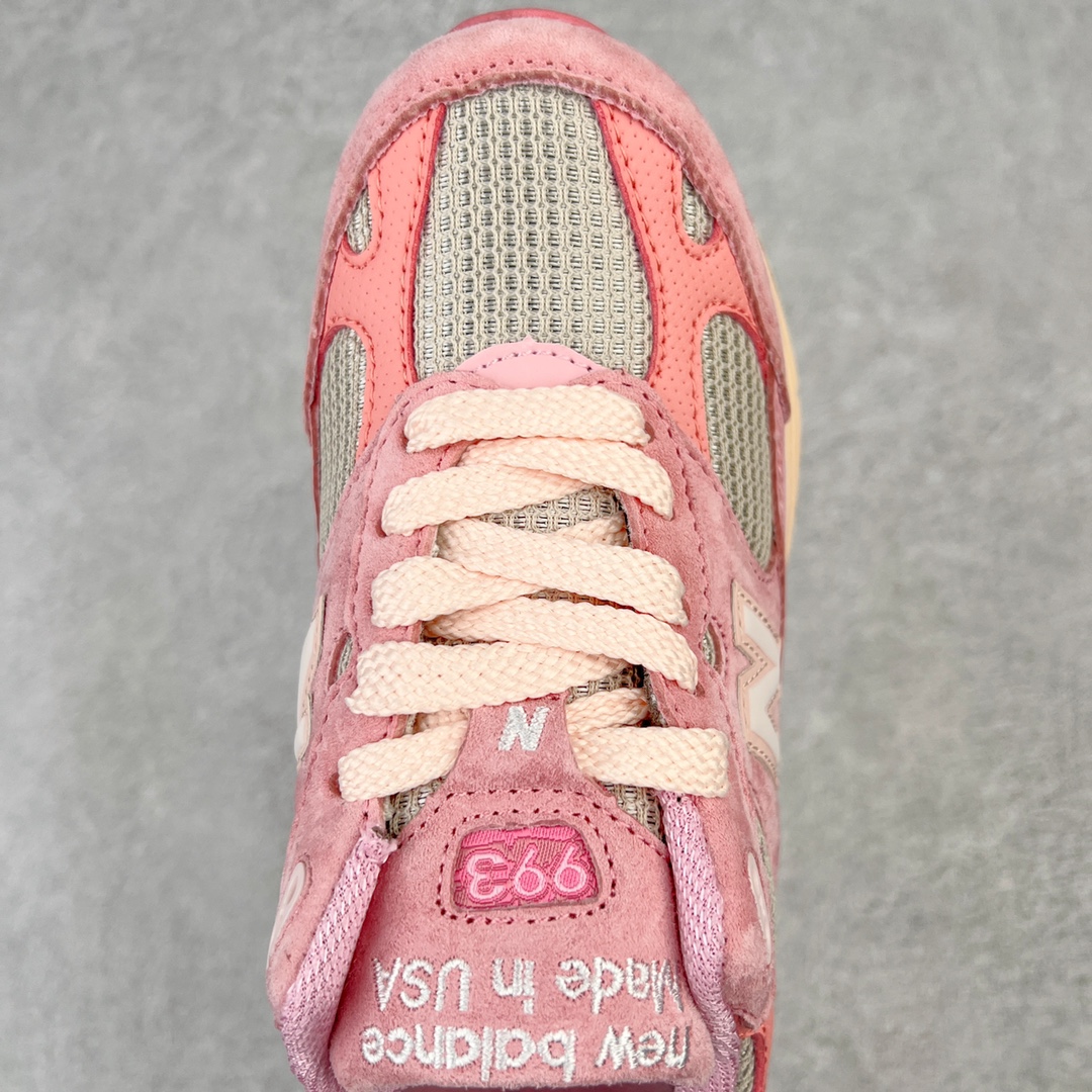 图片[4]-＃K版纯原 Joe Freshgoods x New Balance MR993JH1 新百伦NB993 联名粉色 第三代总统复古慢跑鞋 鞋身以网眼鞋面结合同色系优质麂皮革构成，鞋舌处点缀 New Balance Made In USA 同色系刺绣标识，彰显鞋款身份。鞋侧点缀银色 \\\”993\\\” 字样，丰富鞋身设计的同时，构建时尚外观。鞋款搭载 ABZORB 缓震系统，通过缓冲和抗压性的结合来吸收冲击力，舒适功能升级。同时搭配泛黄做旧中底，打造丰富层次感，缔造出色复古韵味。尺码：36 37 37.5 38 38.5 39 40 40.5 41.5 42 42.5 43 44 44.5 45-选品中心