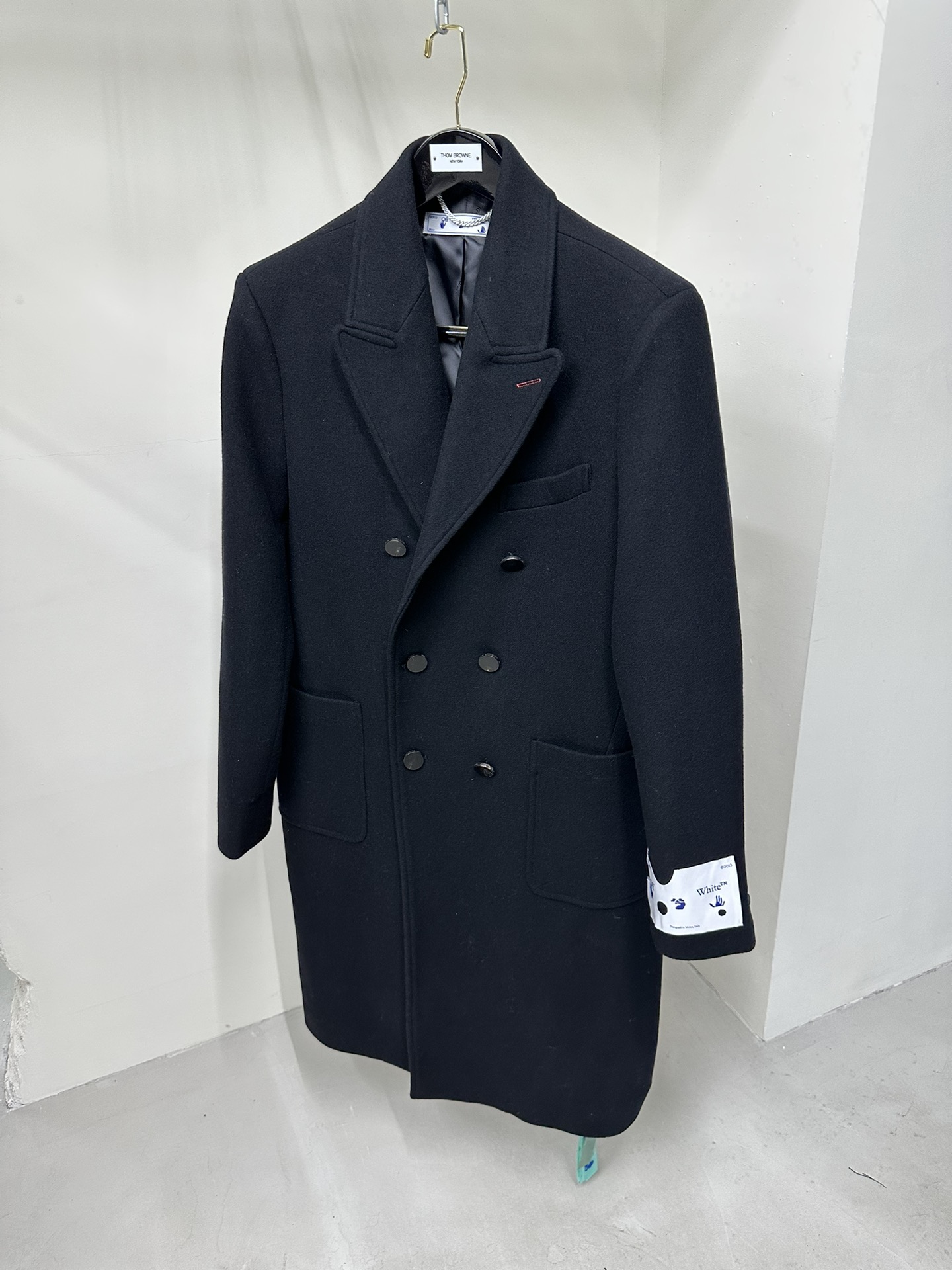 Off-White Clothing Coats & Jackets Highest quality replica
 Black White Printing Wool Fashion
