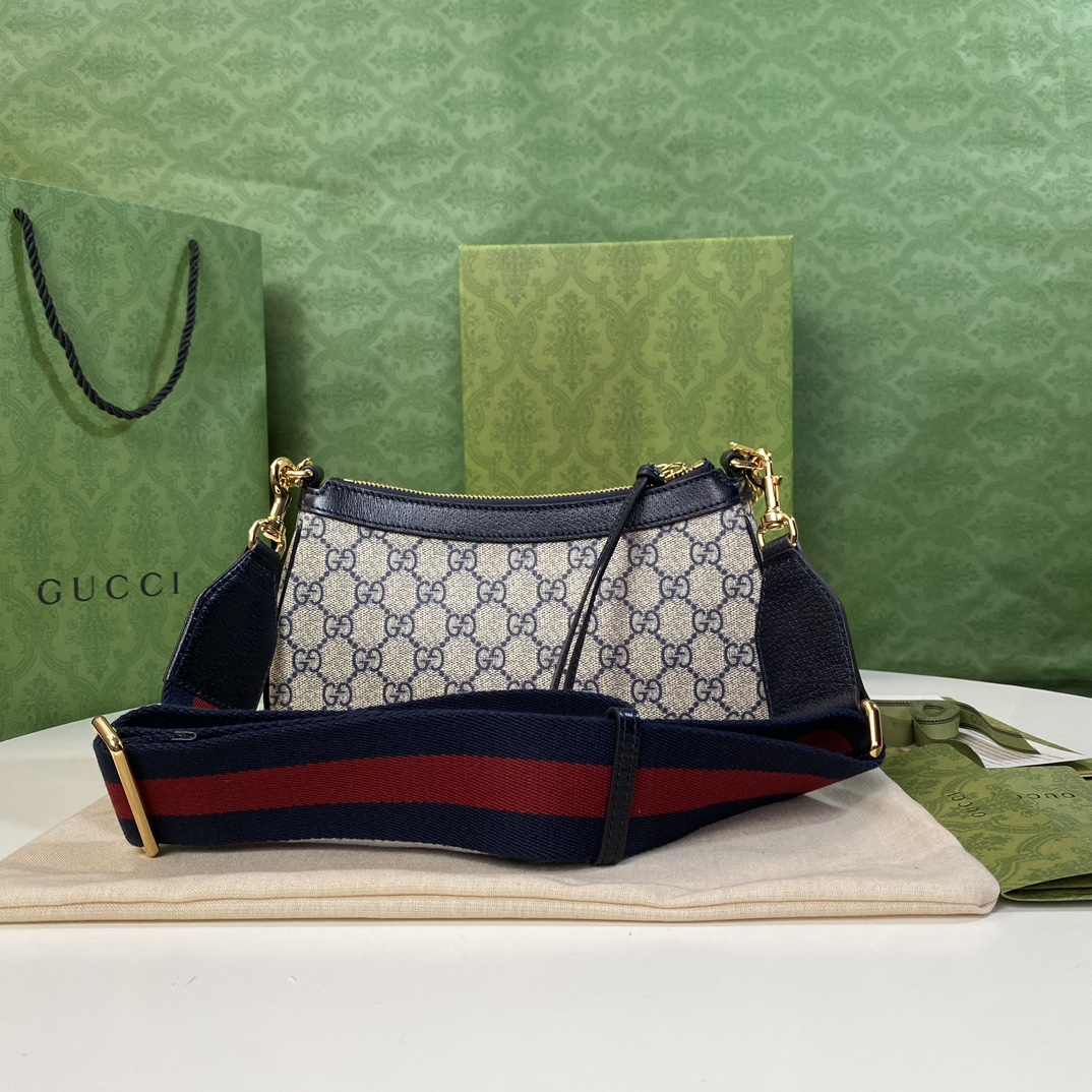 Gucci 735132 Beige Ebony GG Supreme with black trim 25x15 5x6cm shoulder everyday