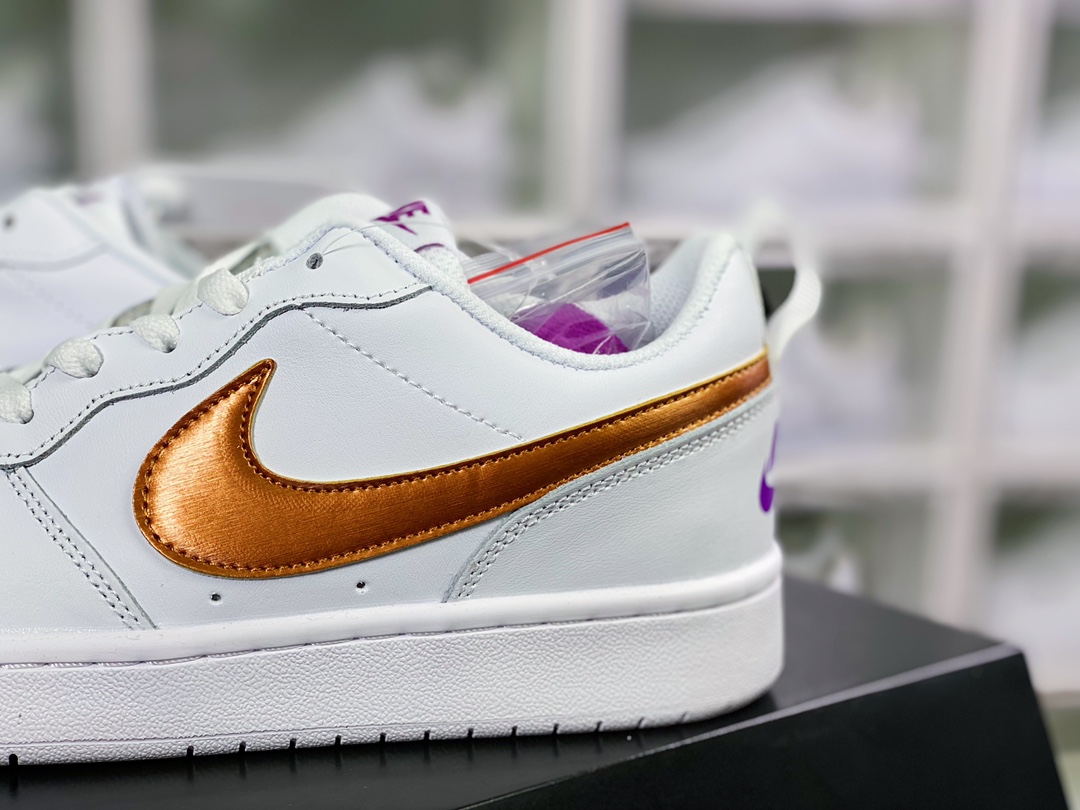 Court Borough Low 2 ”White/Purple/Gold” college series casual sports leather sneakers DQ5979-100