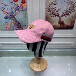 Gucci Hats Baseball Cap Embroidery Canvas Cotton Cowhide