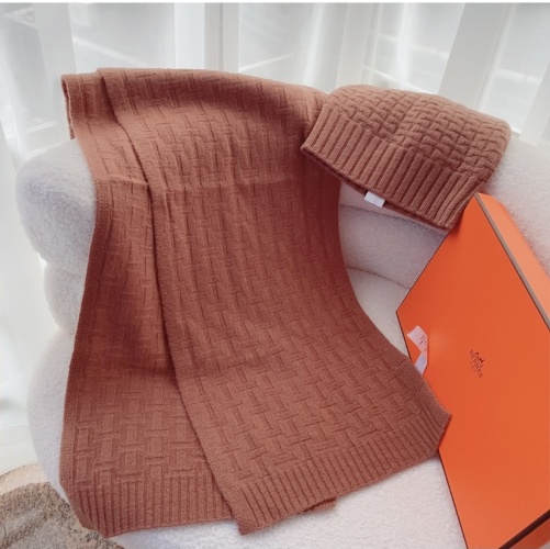 Hermes Wool Scarf and Hat Set - Unisex, Lightweight, and Soft Autumn/Winter 1 Hermes Wool Scarf and Hat Set - Unisex, Lightweight, and Soft Autumn/Winter