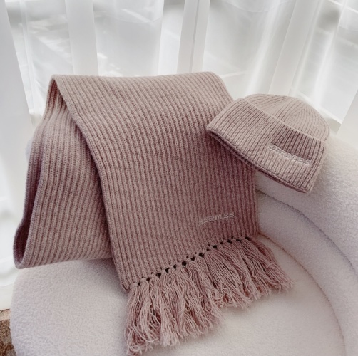 Hermes Wool Beanie Hat and Scarf Set - Unisex Winter Warm Knit 1 Hermes Wool Beanie Hat and Scarf Set - Unisex Winter Warm Knit