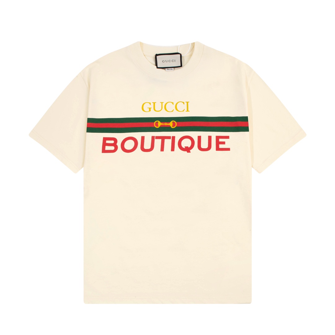 170 – Gucci/古驰限定款Boutique字母织带印花短袖T恤Tee