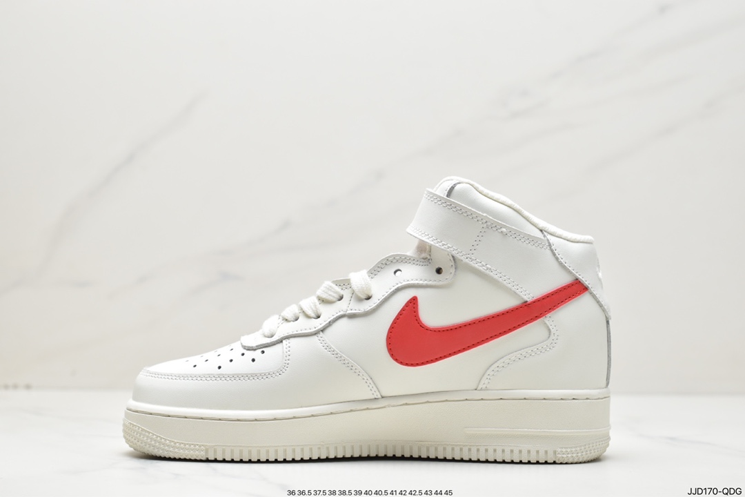 130 耐克Air Force 1 AF1 Low 空军一号中帮板鞋系列 “校园奶白红” 内置全掌solo气垫 315123-126