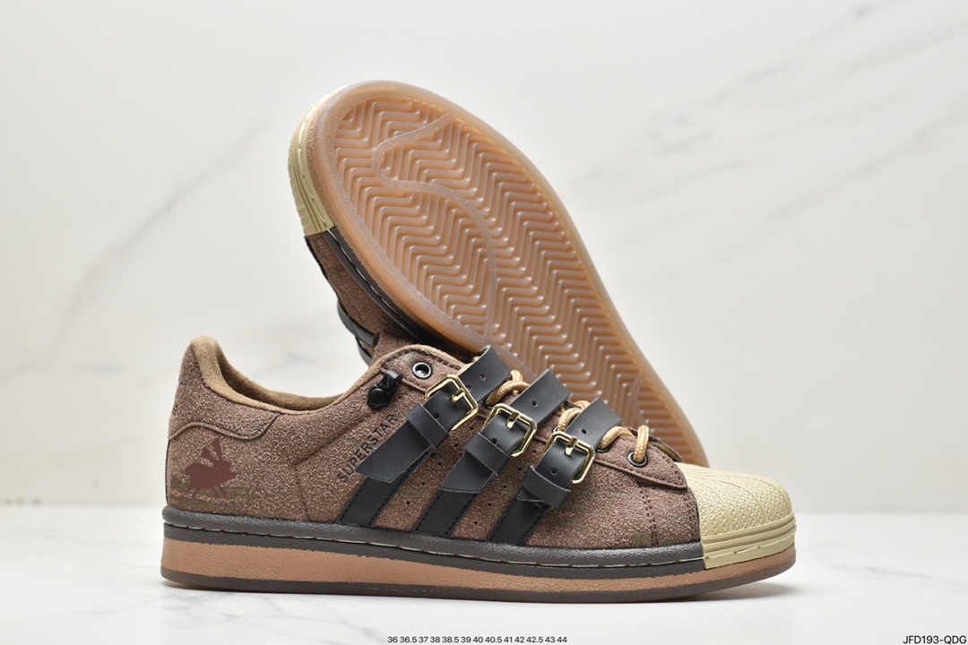 Originals Superstar ”Sail/Green/Lace” shell head series low-top classic all-match casual sports shoes HO6344