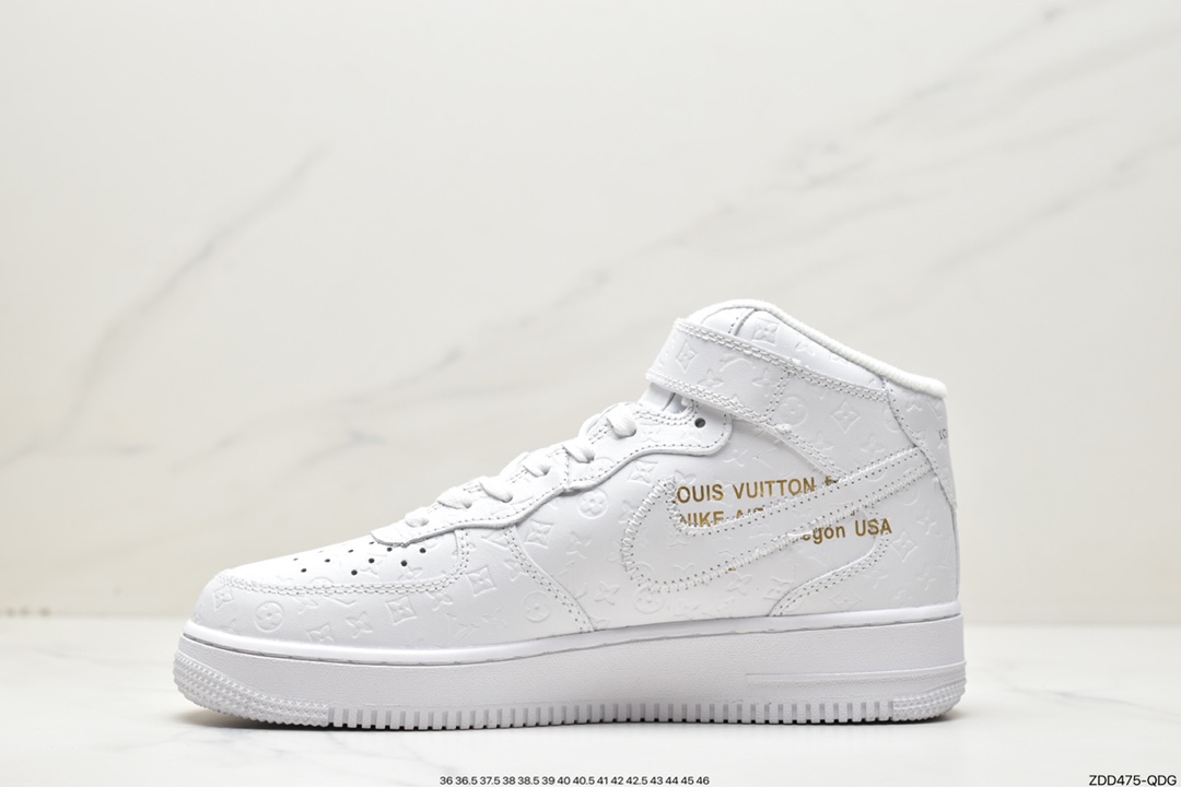 230 路易斯威登Louis Vuitton 联名创意定制 LV x Nike Air Force 1 Mid LV印花CQ2319-100