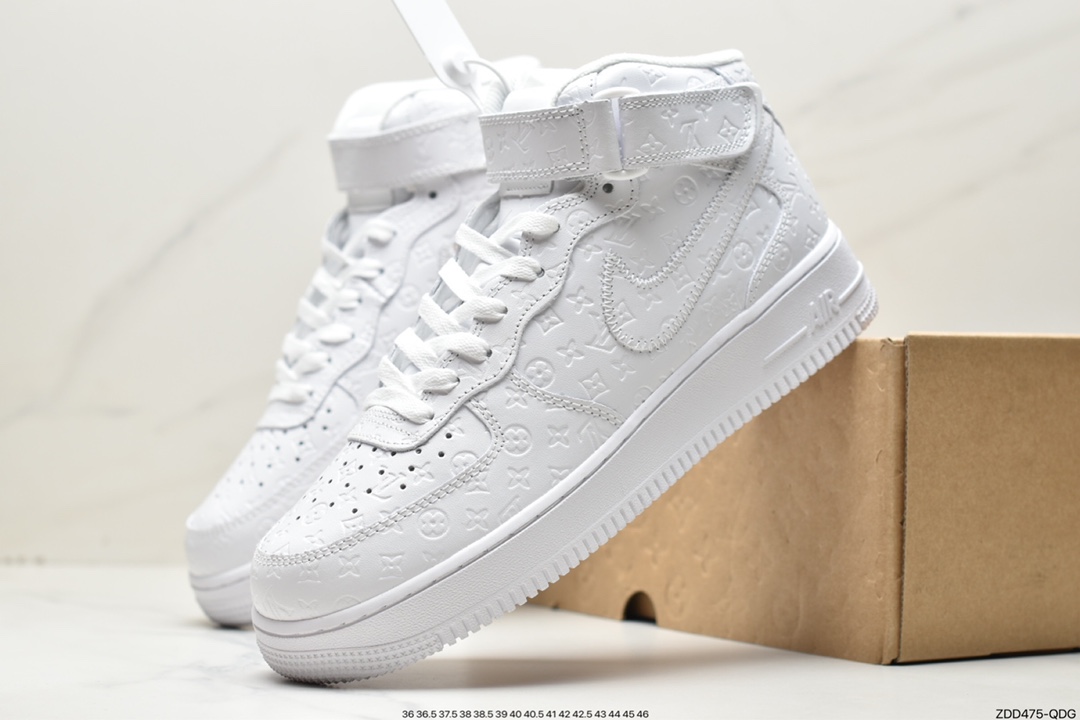 230 路易斯威登Louis Vuitton 联名创意定制 LV x Nike Air Force 1 Mid LV印花CQ2319-100