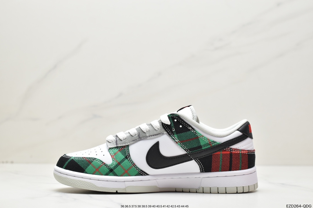 360 NK Dunk Low 白绿红格子 DV0827-100 大厂出品