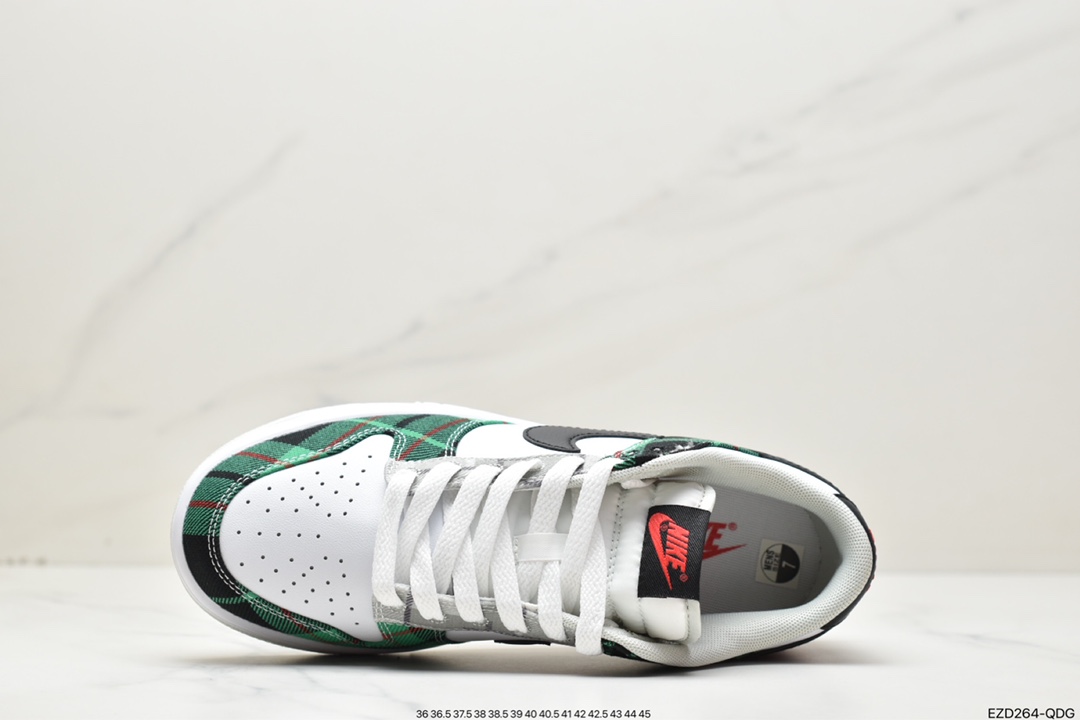 360 NK Dunk Low 白绿红格子 DV0827-100 大厂出品