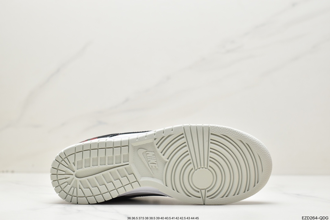 360 NK Dunk Low 白绿红格子 DV0827-100 大厂出品