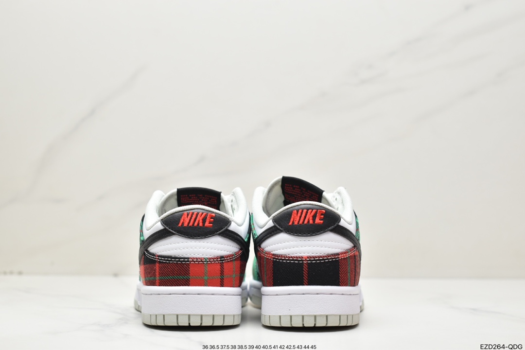 360 NK Dunk Low 白绿红格子 DV0827-100 大厂出品