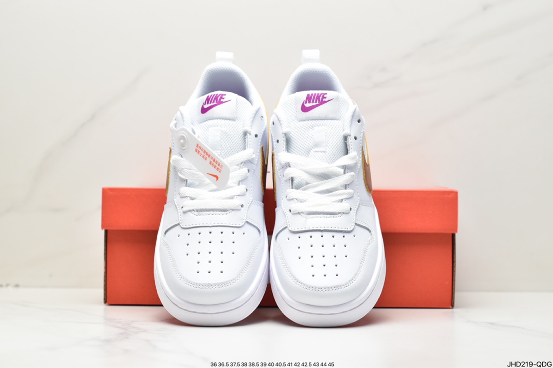 190 Nike Court Borough Low 2”White/Purple/Gold”学院系列DQ5979-100