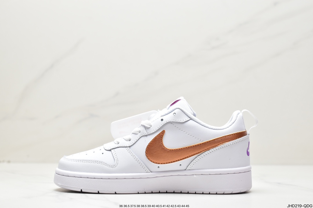 190 Nike Court Borough Low 2”White/Purple/Gold”学院系列DQ5979-100