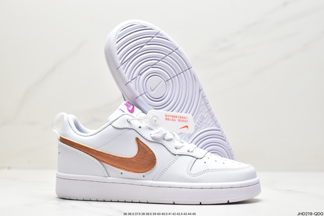 190 Nike Court Borough Low 2”White/Purple/Gold”学院系列DQ5979-100
