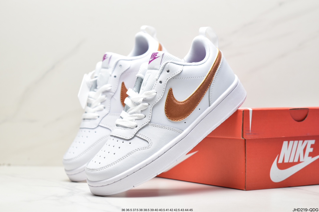 190 Nike Court Borough Low 2”White/Purple/Gold”学院系列DQ5979-100