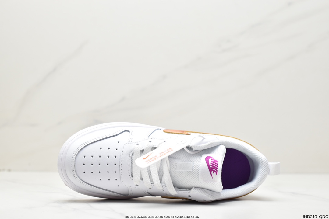 190 Nike Court Borough Low 2”White/Purple/Gold”学院系列DQ5979-100