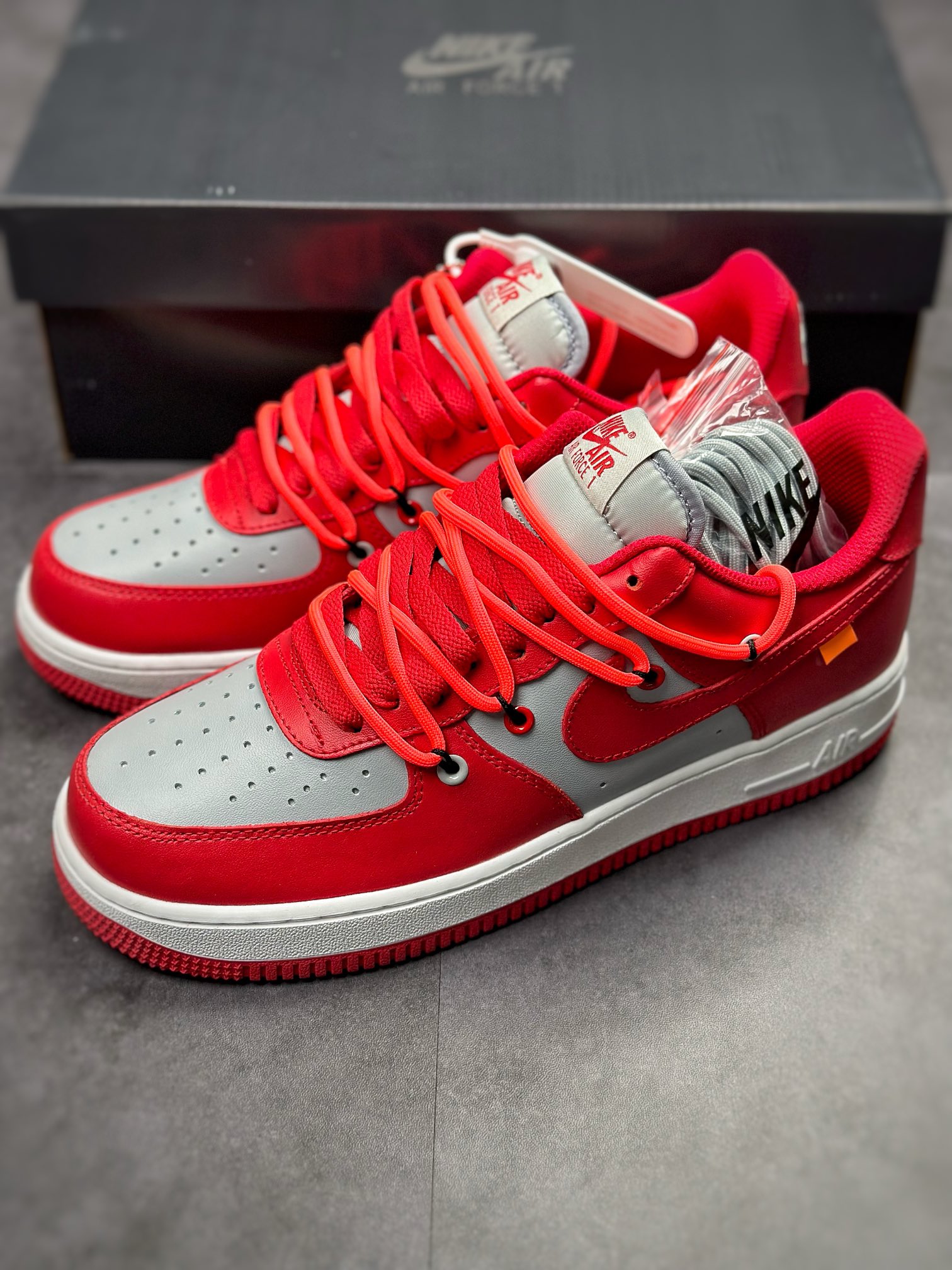 Nike Air Force 1 Low 07 strap gray red CV1724-117