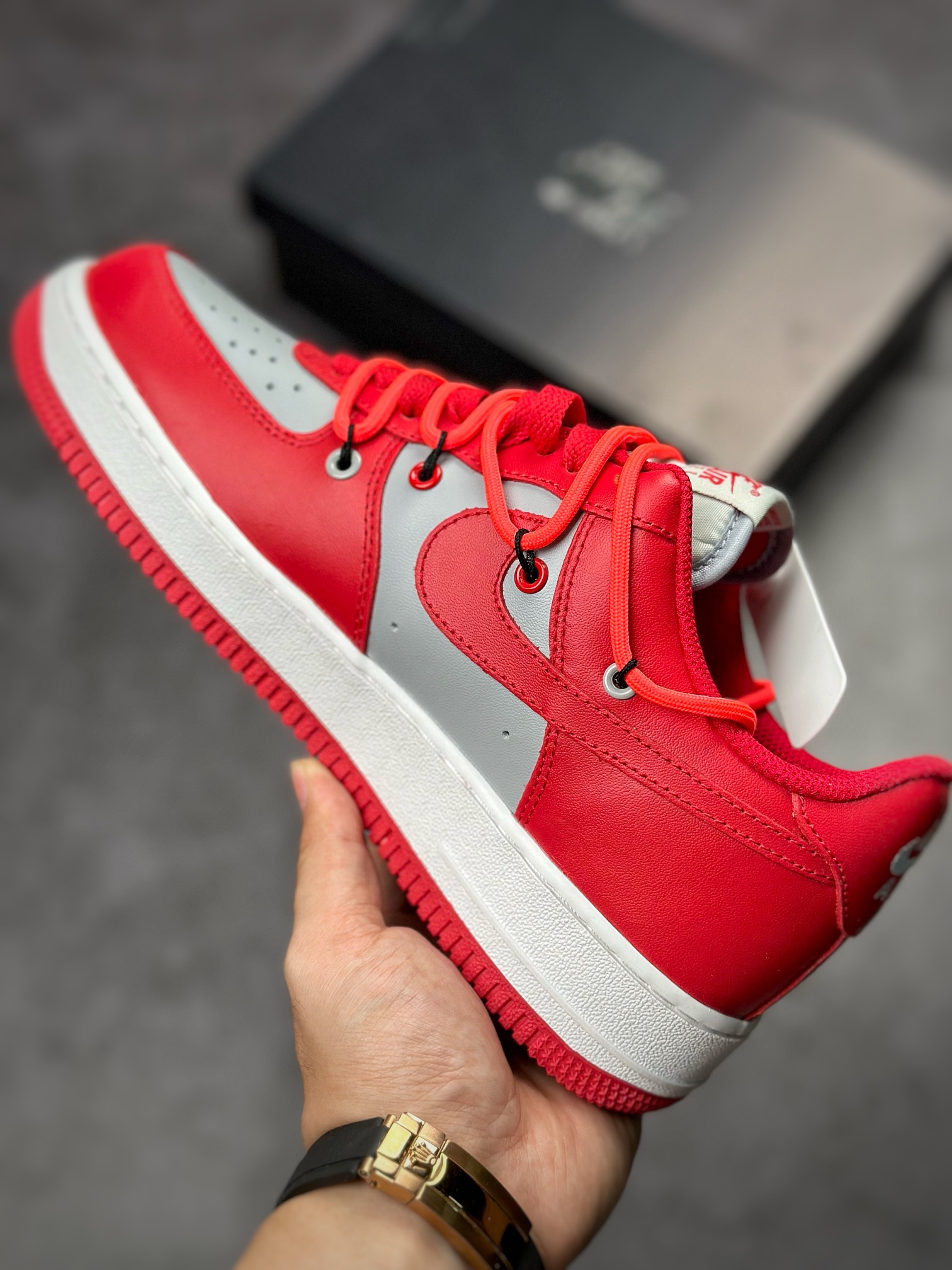Nike Air Force 1 Low 07 strap gray red CV1724-117