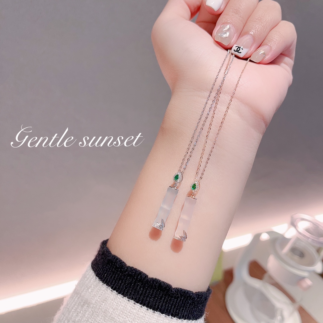 Solid Silver Necklace Dainty Engagement Gold