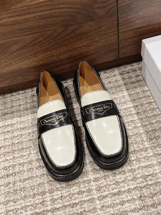 Dior Shoes Loafers Cowhide Genuine Leather TPU Spring Collection Fashion
