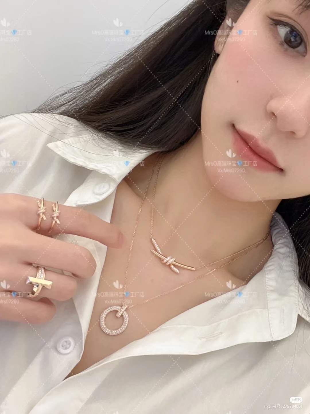 Tiffany & Co. Tiffany&Co.T1 系列满钻锁骨项链