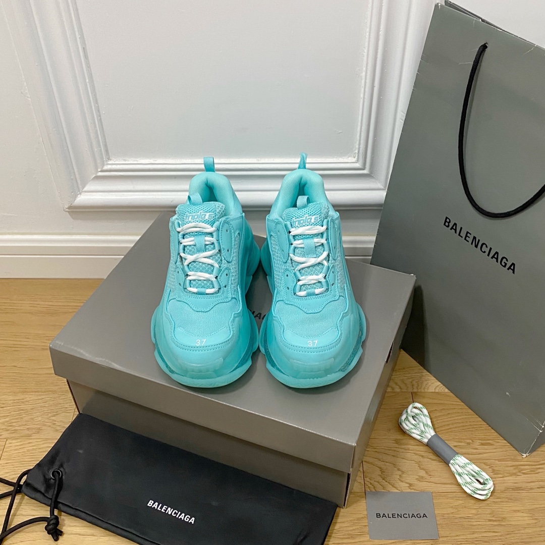 Azul lago BALENCIAGA · Balenciaga 2022ss nuevos zapatos de papá con colchón de aire de cristal real triles de nuevo col…