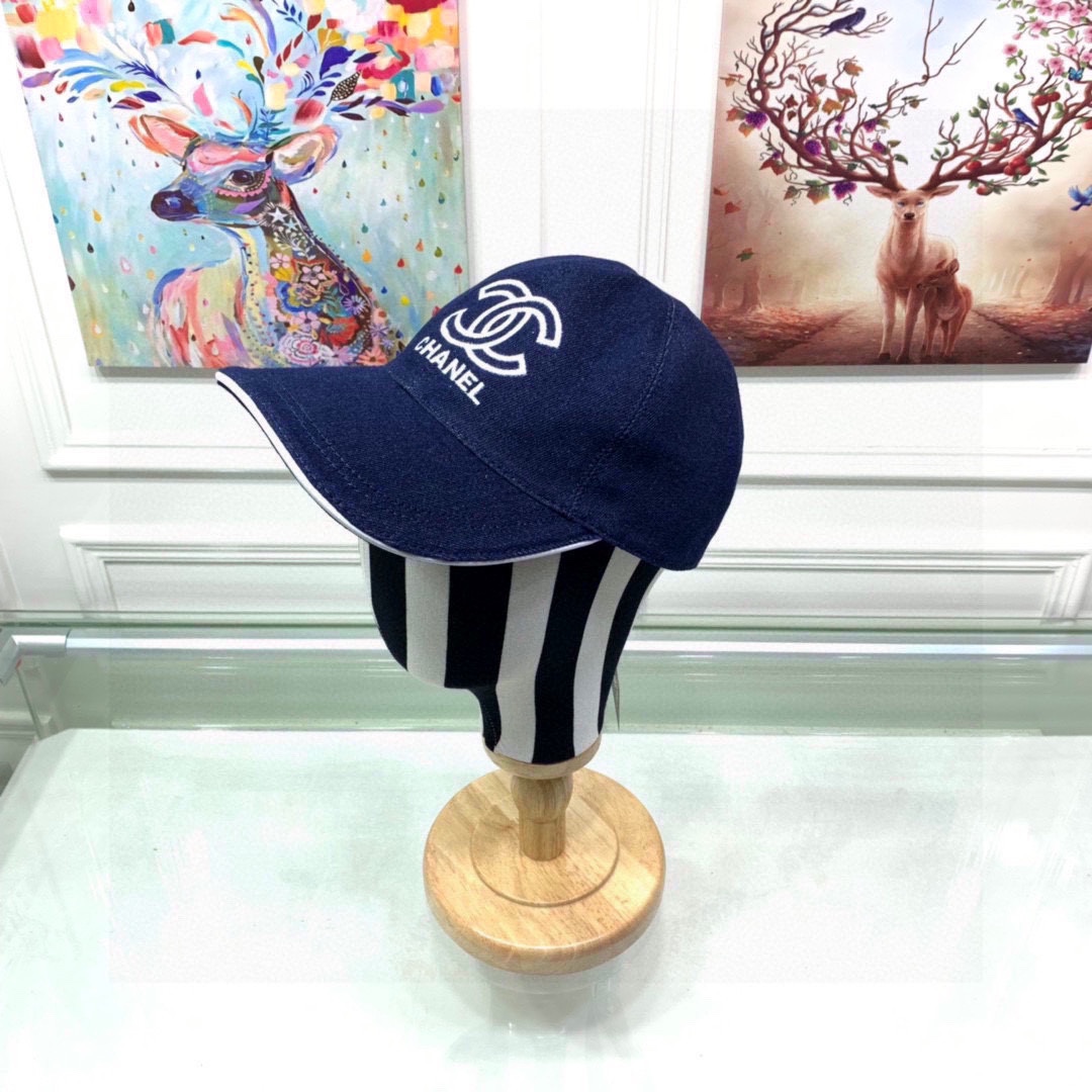 Chanel Hats Baseball Cap Embroidery Cowhide Denim