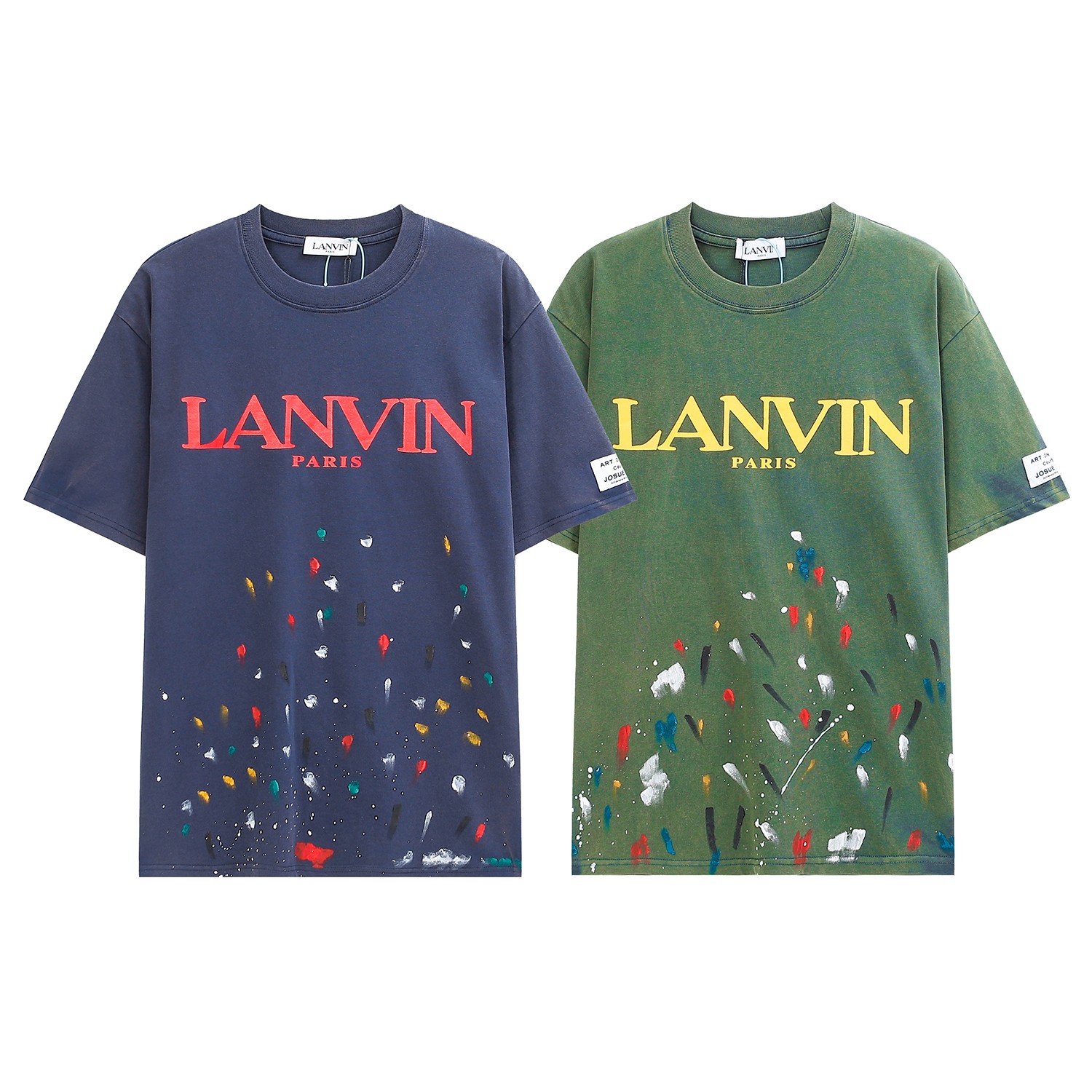 Lanvin Clothing Shirts & Blouses T-Shirt High-End Designer
 Blue Green Printing Unisex Cotton