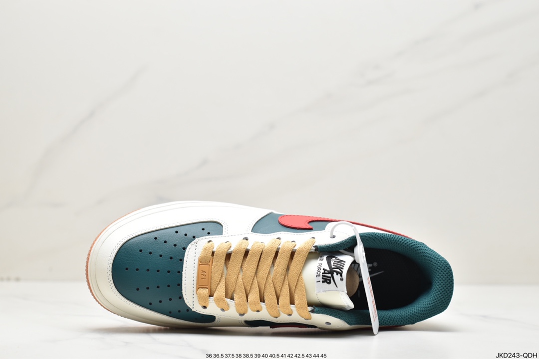 160 Nike Air Force 1 Low 07 白绿红生胶底 FD9063-163