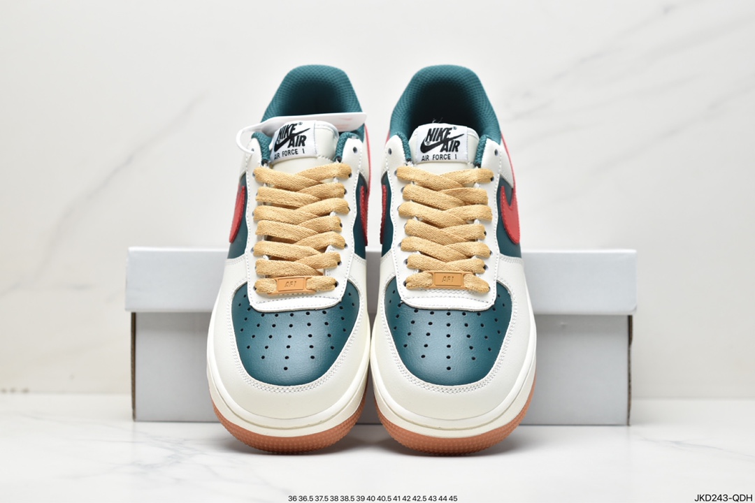 160 Nike Air Force 1 Low 07 白绿红生胶底 FD9063-163