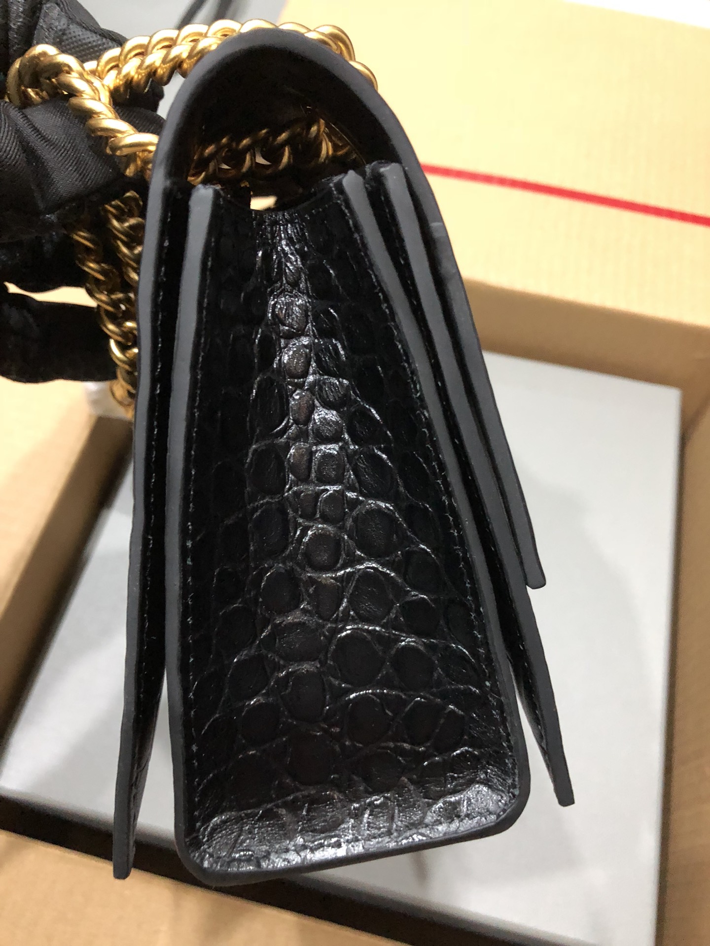 Balenciaga Style Black Leather Chain Bag style reference detail image 5 from source 776233
