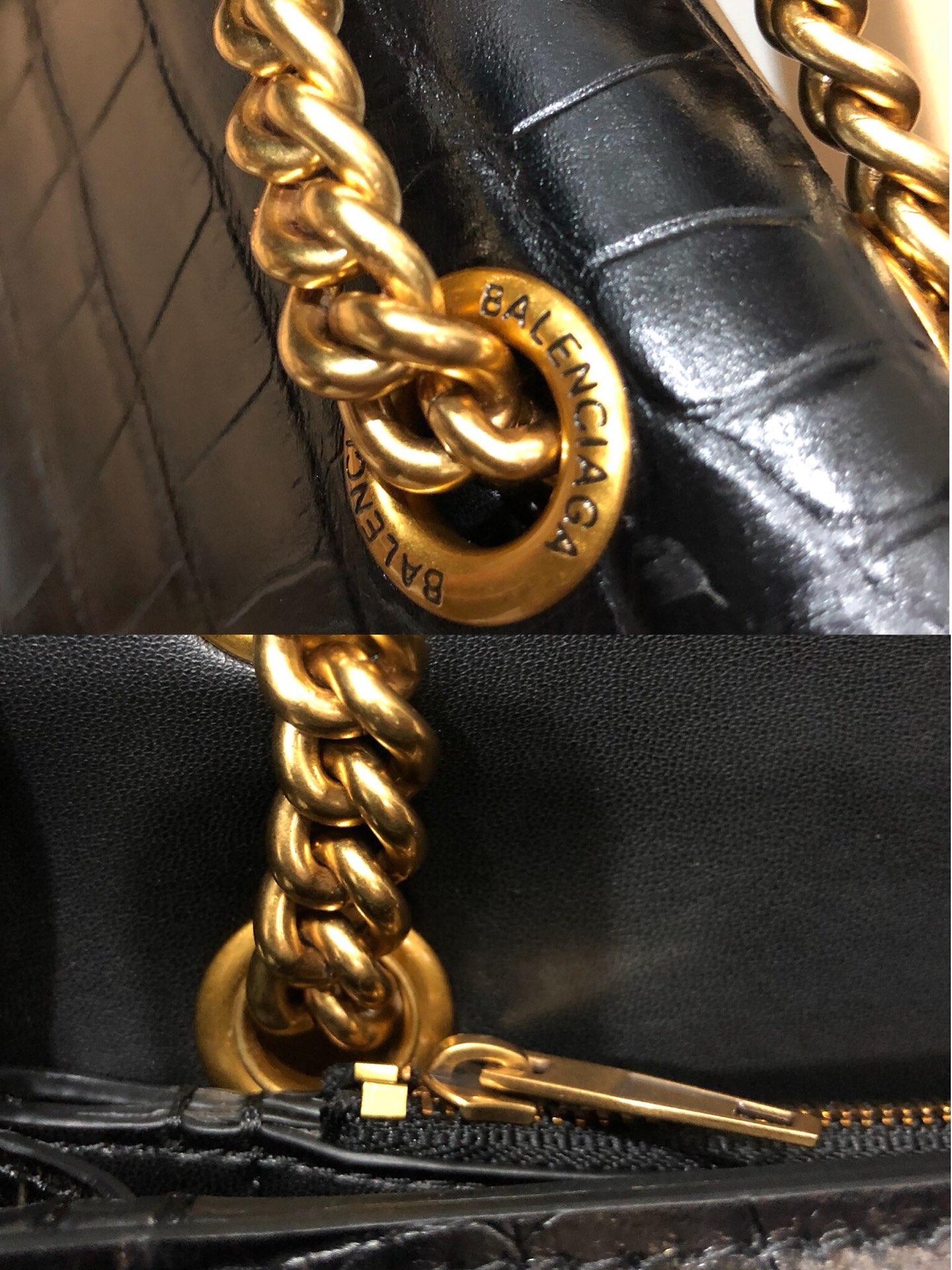 Balenciaga Style Black Leather Chain Bag style reference detail image 9 from source 776233