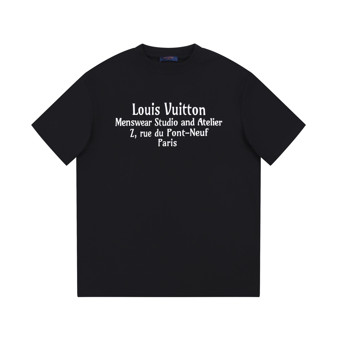 Louis Vuitton Abbigliamento T-Shirt Colore albicocca Nero Stampa Unisex Collezione Autunno/Inverno Fashion Maniche corte