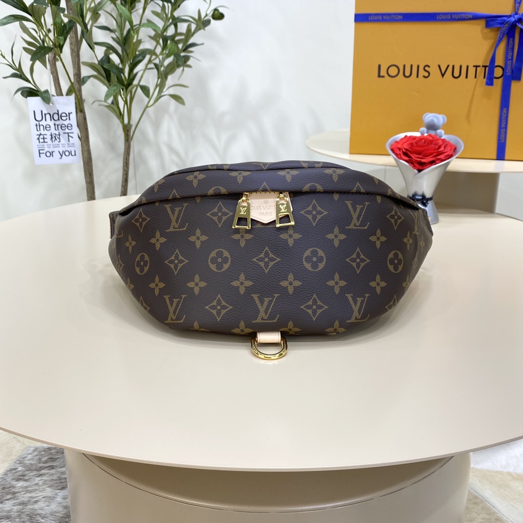 Louis Vuitton LV Bumbag Sacos de Cintura & Pochetes Ouro Monogram Canvas Algodão Couro de vaca Fashion Casual M43644