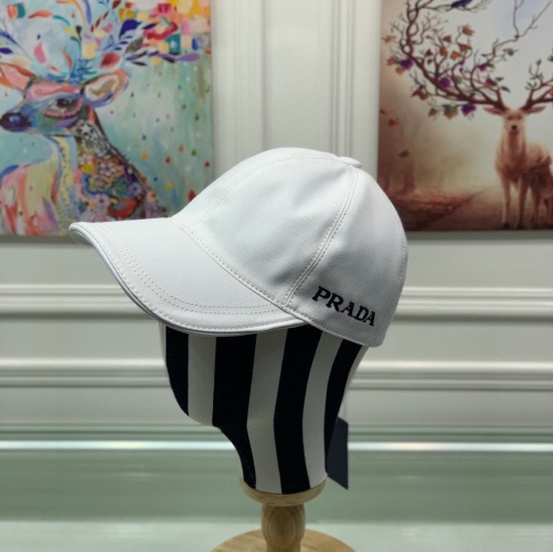 Prada Baseball Cap Embroidered Logo Cotton and Leather, Adjustable Strap 1 Prada Baseball Cap Embroidered Logo Cotton and Leather, Adjustable Strap