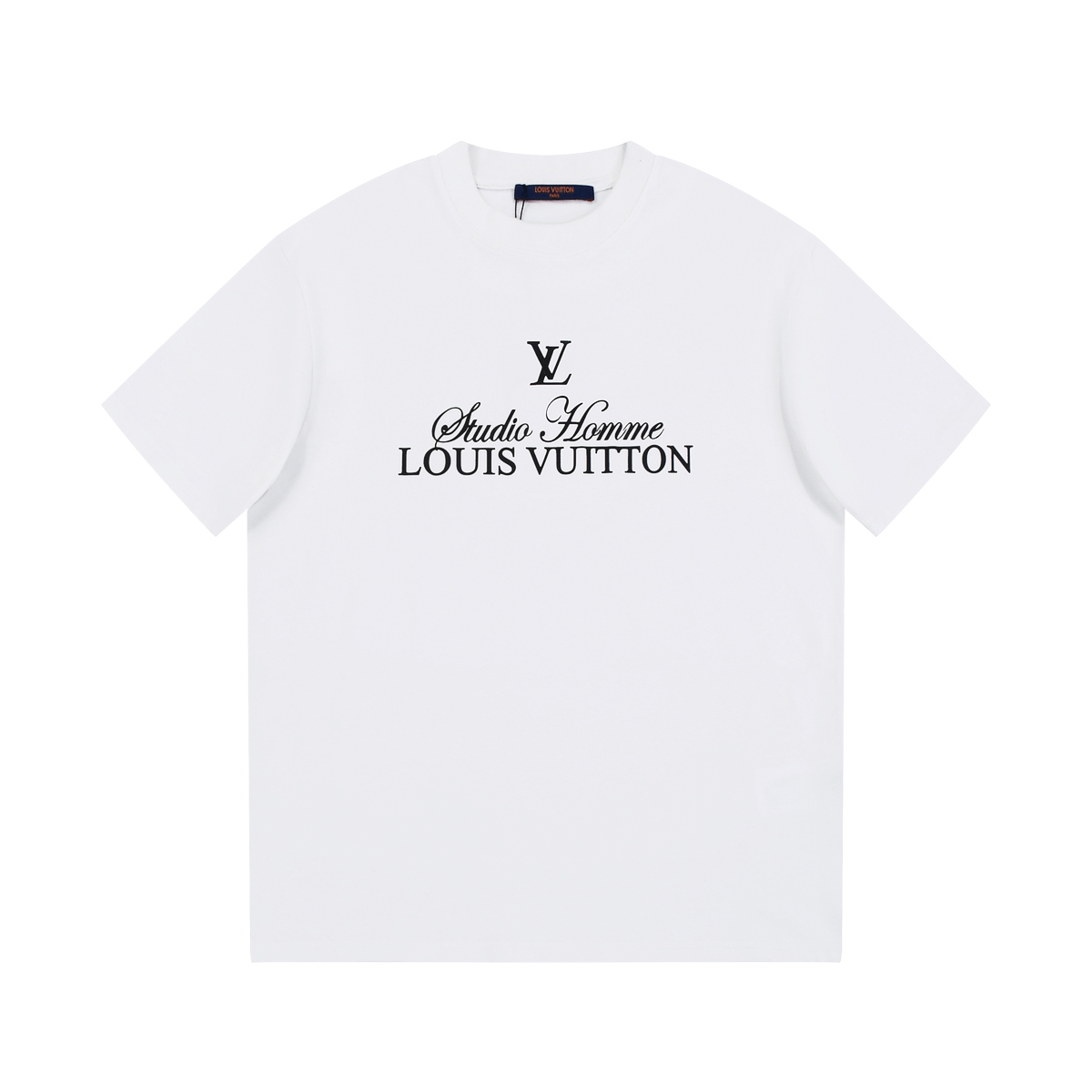 Louis Vuitton Abbigliamento T-Shirt Nero Bianco Stampa Unisex Cotone Collezione Primavera/Estate Fashion Maniche corte