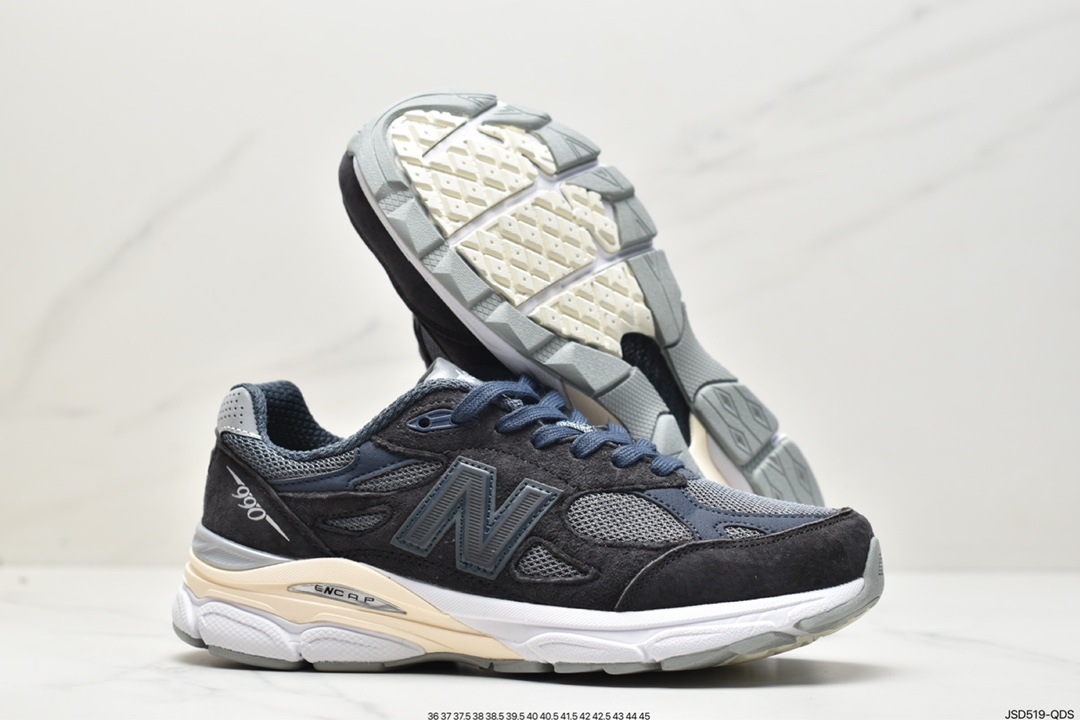 200 New Balance in USA M990V3三代系列美产血统经典复古休闲运动百搭老爹跑步鞋“午夜蓝奶油反光”M990KI3